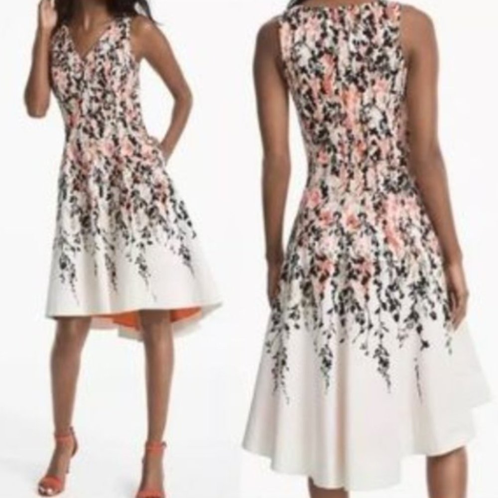White House Black Market Printed Hi-Lo Dress